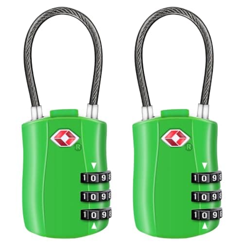 Diyife TSA Approved Luggage Locks with Flexible Steel Cable, Easy to Set up