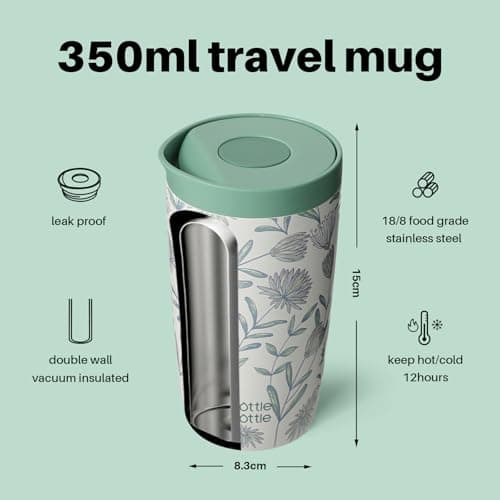 BOTTLE BOTTLE Travel Mug (Flourishing Flowers, 350, Milliliters) — view 3