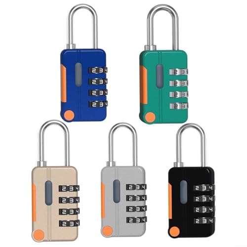 Opatiny for Compact Zinc Alloy 4 Digit Code Lock, Resettable Anti-Theft Padlock for Backpack Suitcase Locker Drawer, Weather Resistant(coffee brown) — view 6