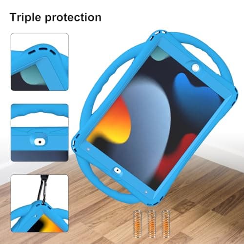 TOPESCT Kids Case for 10.2" iPad 9th/8th/7th Gen - Made of Kid-Friendly Silicone, with Built-in Screen Protector, Shockproof Handle Stand Case for iPad 9/8/7 Gen 10.2 inch — view 6