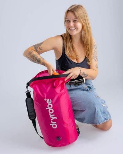 Dryrobe Travel Compression Bag - Compact - Waterproof - Large - 33L - Pink — view 6