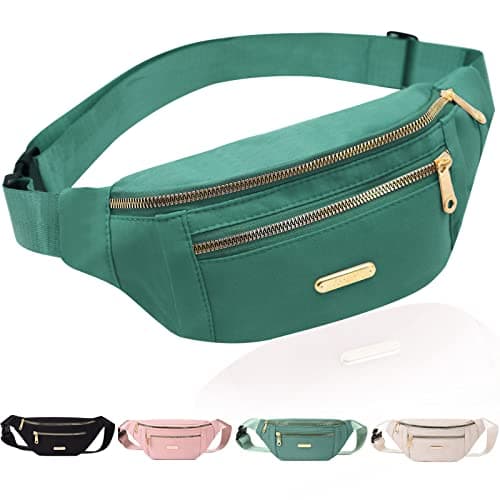 Fanny Pack Fashionable Waist Bag Casual Travel Bum Bag with 3 Zipper Pockets for Women Men Sports Running Hiking Jogging (Green)