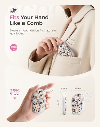 OCOOPA Rechargeable Hand Warmers 2 Pack, 0.6'' Ultra Slim, Fits in Gloves & Pockets, UL Certified, 3 Levels Heating Electric USB Hand Warmer, Gifts for Women Men Her Mum, UT5 Sway — view 3