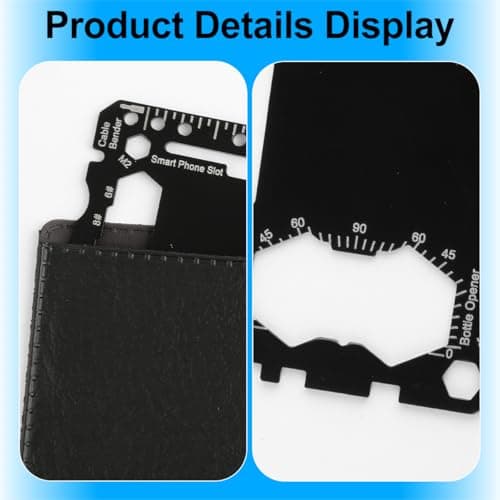 46 in 1 Multitool Card Stainless Steel Pocket Tool for Camping Black — view 3