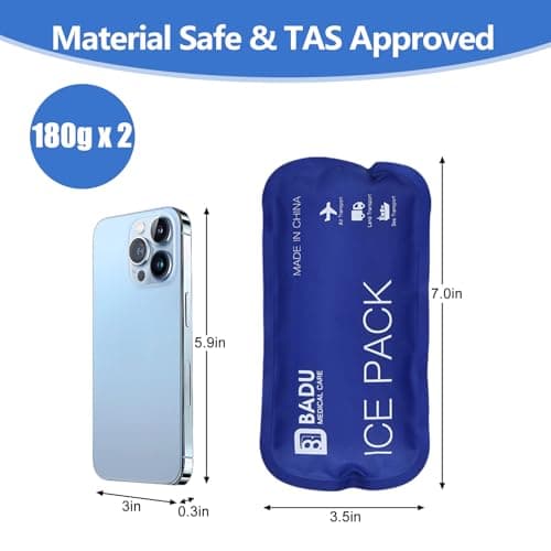 TSA Approved Ice Packs for Insulin Cooler Travel Case, Pack of 2(180g *2), Reusable Cooler Ice Packs, 8-12H Long Cooling, Suitable for Most Medication Travel Case — view 6