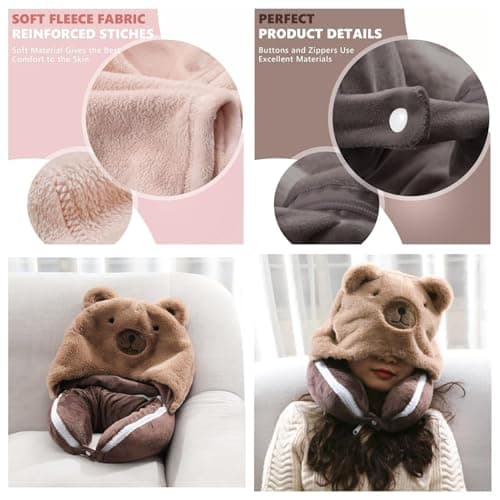 Travel Neck Pillow Blanket Set Hat Travel Gear Traveling Accessories — view 6