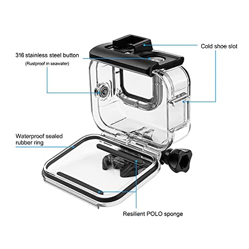 SOONSUN 196FT/60M Waterproof Case for GoPro Hero 13 12 11 10 9 Black — view 2