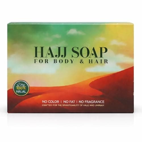 BML 1 x Hajj Soap Halal Fragrance Free Soap Bar for Body and Hair Unscented Ihram Friendly Soap for Hajj and Umrah Travel Gentle Daily Cleansing Bar Suitable for Sensitive Skin