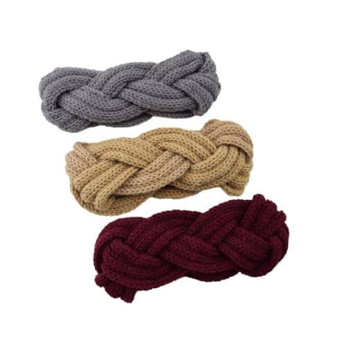 4pcs Braid Knitted Headband Ear Warmer Wool Yarn for Women — view 3