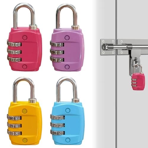 4PCS Luggage Locks – Small Padlocks for Lockers, Backpacks, Gym & Travel Bags – Secure & Lightweight – Easy-to-Use Mini Travel Lock Set