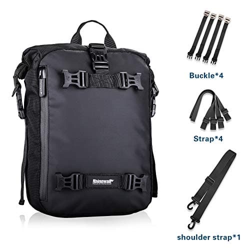 abamita Waterproof Motorcycle Tail Bag 10L Motorbike Rear Rack Storage Bag Saddle Pannier for Touring Adventure Commuting Black — view 3