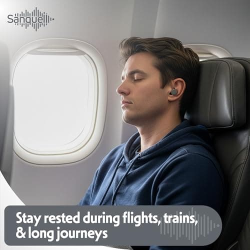 Sanquell Soft Disposable Foam Ear Plugs, 70 Pairs, SNR 38 dB Hearing Protection, Includes Aluminium Case, for Sleep, Travel, Work, and Study - Grey — view 4