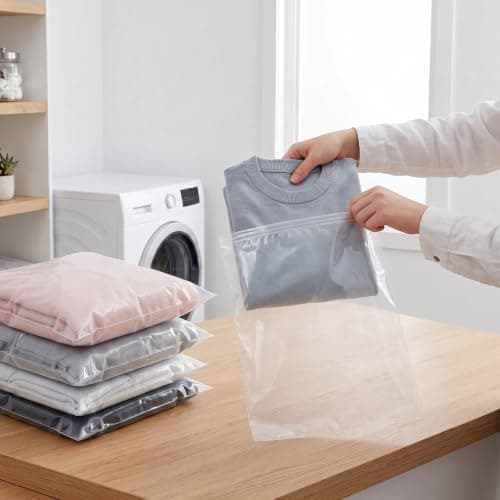 Reusable Ziplock Bags for Clothes,20 Pcs 40x30cm Plastic Large Clear Bags for Travel Waterproof Packing Bags for Clothes Shoe Cosmetics — view 4