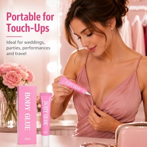 Body Glue - Clear Invisible Body Glue for Clothes & Compression Stockings- Invisible Clothing Adhesive for Straps, Low Collars, Dresses, Dancewear, Parties, Travel & Events — view 6
