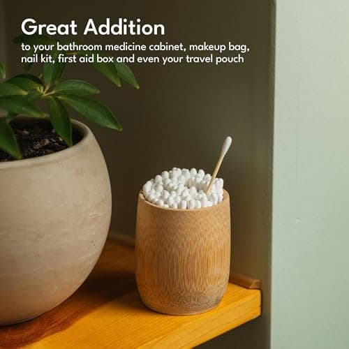 EcoWisper Bamboo Cotton Buds - 500 Eco Friendly Bamboo Earbuds Cotton Swabs - Plastic Free Baby Cotton Buds Biodegradable - Ear Buds for Makeup, Crafts, Cleaning, & Baby Hygiene, white — view 3