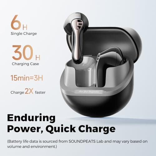 SoundPEATS Air5 Lite Wireless Earbuds with Hi-Res Audio Black — view 4