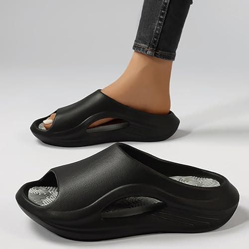 Orthopedic Slippers for Women Plantar Fasciitis Arch Support Comfy Shoes Non-Slip Slipper Trendy Winter Casual Flat Sandals Indoor Outdoor Beach Slides Pool House Holiday Home Sliders — view 2