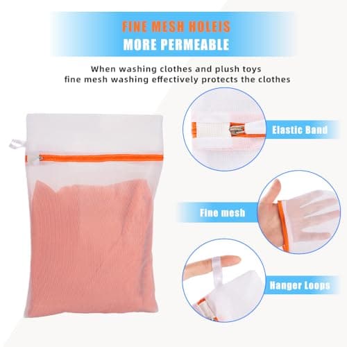 6 Pack Mesh Laundry Bags,Laundry Bags for Washing Machine,Reuse Washing Bag for Laundry, for Delicates Blouse, Hosiery, Underwear, Bra, Lingerie, Baby Clothes（2M 30x40 2L 40x50 2XL 50x60） — view 3