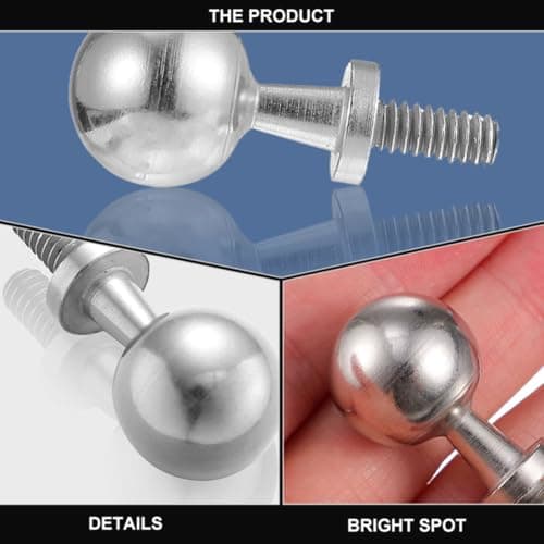Zerodeko Camera Tripod Adapter Screw 1/4 Thread Steel Small Screw for Projector Tripod Fixing Replacement for Quick Release Plate in Silver — view 4