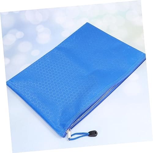 3pcs Zip File Bags Heavy Duty Fabric Blue Office Pockets — view 2