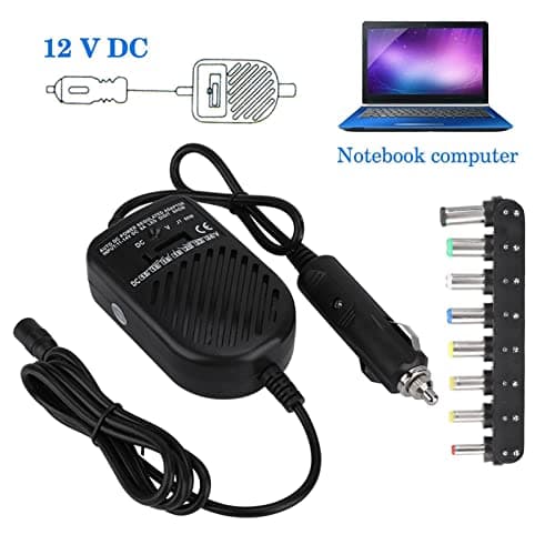 YUKERMARB 80W Car Laptop Charger, Auto Laptop Adapter Vehicle Notebook Power Supply with Stabilized Output Adjustable Voltage 8 Tips for Laptops — view 6