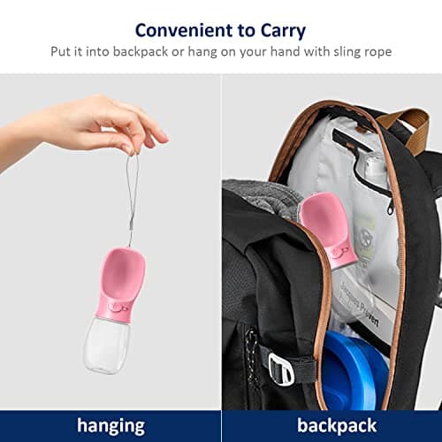WePet Portable Dog Water Bottle, 350ml, Leak Proof Puppy Water Dispenser with Drinking Feeder for Pets Outdoor Walking, Hiking, Travel, Food Grade Plastic — view 6