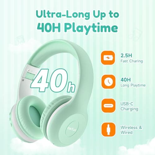 EarFun K2 Kids Headphones Wireless with Mic 45H Playtime, Volume Limit — view 6