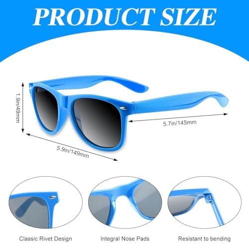 BOUBONI Colorful Party Sunglasses Bulk 20 Packs for Wedding Beach Summer Pool Party Supplies Goodie Bags Stuffers (Mixed 10 Colors, Millimetres, 145) — view 2