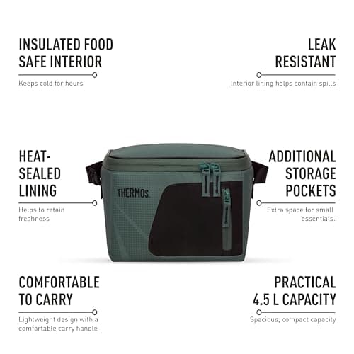 Thermos Radiance 4.5L Insulated Lunch Bag Rock Cap Green – Compact Cool Bag for Work & School, Leak-Resistant Food-Safe Lining, Isotec™ Insulation Keeps Food Cold for Hours, Storage Pockets — view 4