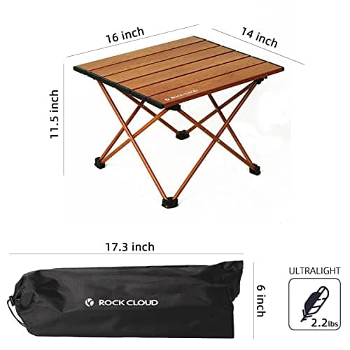 ROCK CLOUD Aluminum Ultralight Folding Camp Table for Camping, Hiking, Backpacking, Picnic, Beach, Indoor Use — view 3