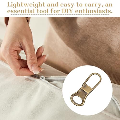 10pcs Replacement Zipper Pulls, Tool-Free Zip Repair Kit for Jackets Luggage Suitcases Backpacks & Pants, Quick Fix for Adults (Bronze) — view 4