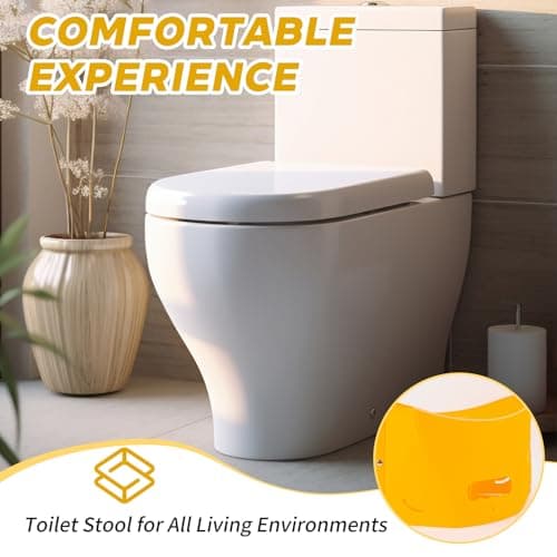 xtemtoamz Articoli 2 Multifunctional Folding Toilet Stool Squatty Potty Portable Step for Home Bathroom, Foldable Can Be Used as Storage Bag, Red and Yellow — view 6