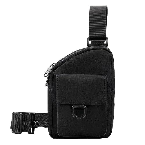 Long Keeper Small Sling Bag Chest Bag - Mini Cross Body Shoulder Bag for Men Women Waterproof Crossbody Sling Phone Bag for Cycling Travel Outdoor Sports, C-black