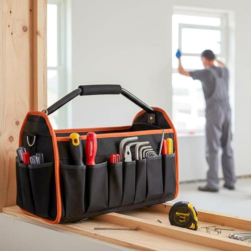 Professional Grade Tool Bag, 16-inch with Waterproof Design, 14 Pockets, Tubular Handle with Foam Grip, Adjustable Shoulder Strap, and Collapsible Design - Store Your Tools with Confidence — view 5