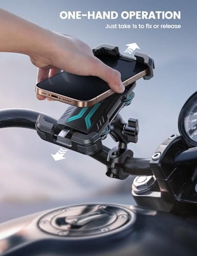 Lamicall Motorbike Phone Holder, [Anti-Theft] Motorcycle Phone Mount Blue — view 6