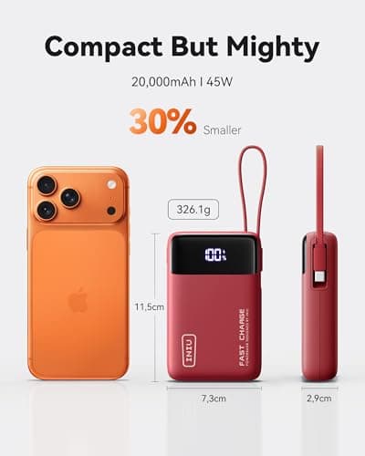INIU 45W Fast Charging Power Bank, 20000mAh Small Travel Portable Charger — view 3