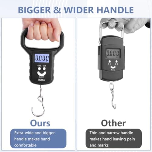 OSDUE Digital Suitcase Scale, 110lb/50kg Luggage Scale, Portable Suitcase Weighing Scales with Extra Wide Handle, Backlit LCD Display,4 Unit Conversions, 2 AAA Batteries & USB-C Charging Cable — view 5