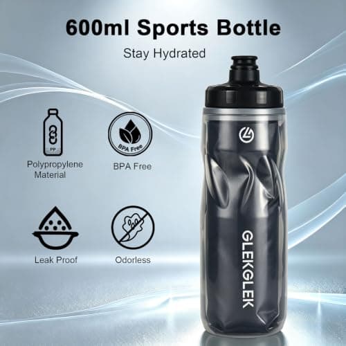GLEKGLEK Insulated Sports Bottle 600ml, Cycling Bottle, BPA Free — view 2