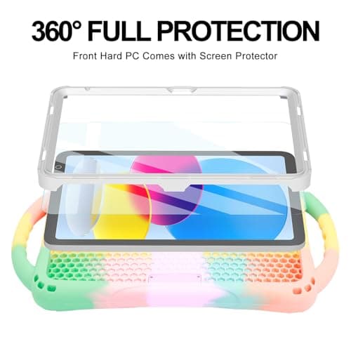 TOPESCT Kids Case for for iPad A16 11th/10th Generation (2025/2022) 11inch/10.9inch- Made of Kid-Friendly Silicone, with Built-in Screen Protector, Shockproof Handle Stand Case For iPad 11th/10th Gen — view 4