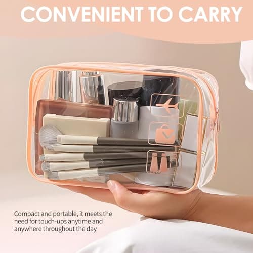 FunWorth Clear Travel Toiletry Bag, 3 Pack TSA Approved Makeup Bag Set — view 5