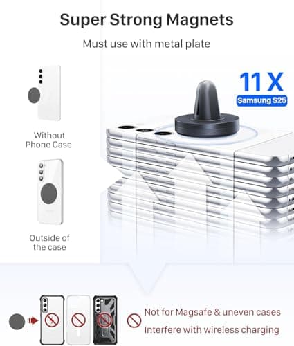 YOSH Magnetic Phone Holder for Car Air Vent, Phone Magnet, Car Accessories — view 2