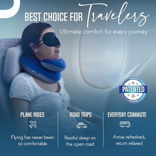BCOZZY Travel Neck Pillow for Airplane, Head & Chin Support, X-Large Black — view 4