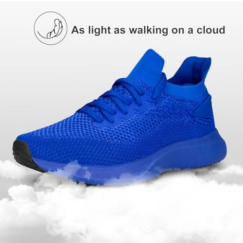Abboos Women's Walking Shoes - Lightweight Breathable Tennis Sneakers for All-Day Standing & Gym Workouts, Non-Slip Athletic Shoes for Travel and Jogging, All-sapphire Blue, 7 UK — view 3