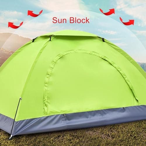 FACULX Ultralight Camping Tent For 1-2 Person, Backpacking Tent With Doors, Carry Bag, Pegs & Rain Fly For Hiking Outdoor Adventures(1 person Green) — view 5