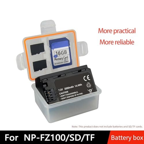 YUGSHNKFC Hard ABS Battery Storage Case for 4 FZ100 Cells, Portable — view 6