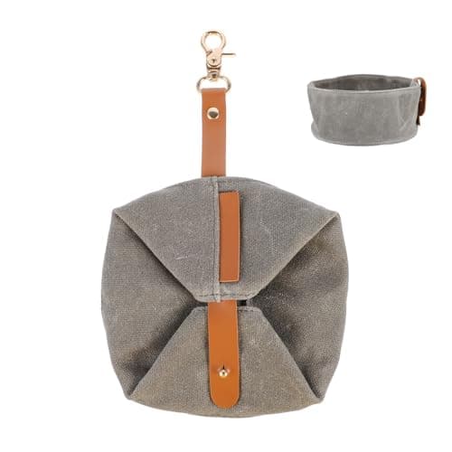Dog Travel Bowl Foldable Food and Water Feeder Canvas