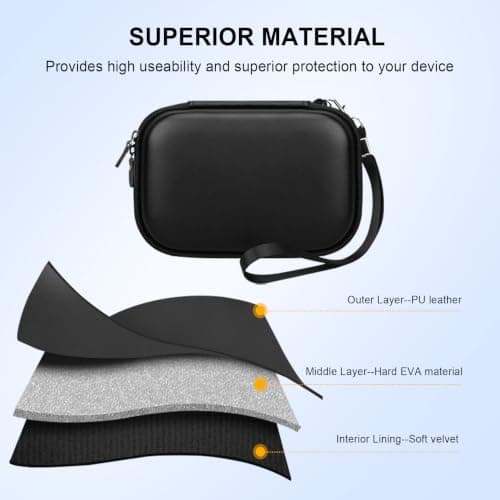Camera Carrying Case Compatible with Fujifilm Instax Mini EVO Instant Camera, Camera Lens cover Photo Printer Travel Protective Storage Holder, Extra Mesh Pocket Fits Film Charger SD Card,Black — view 6