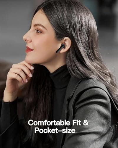 Bluetooth Earbuds, Wireless Earphones with IPX7 Waterproof 5.3 Bluetooth Headphones Hi-Fi Stereo Sound Wireless Headphones With Mic 30H Playtime Fast Charging Case for iPhone/Android — view 4