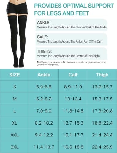 15-20mmhg Lang Compression Socks for Women Men Lipedema Thigh High Socks — view 6