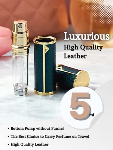 AsaNana Perfume Atomiser, Refillable & Travel Size Perfume Bottle, Leaking Proof,Bottom Pump without Funnel, Luxurious Small women and men, 5ml (Navy Blue) — view 3